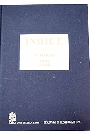 INDICE: REVISTA DE DEFINICIÓN Y CONCORDIA. MADRID 1921-1922